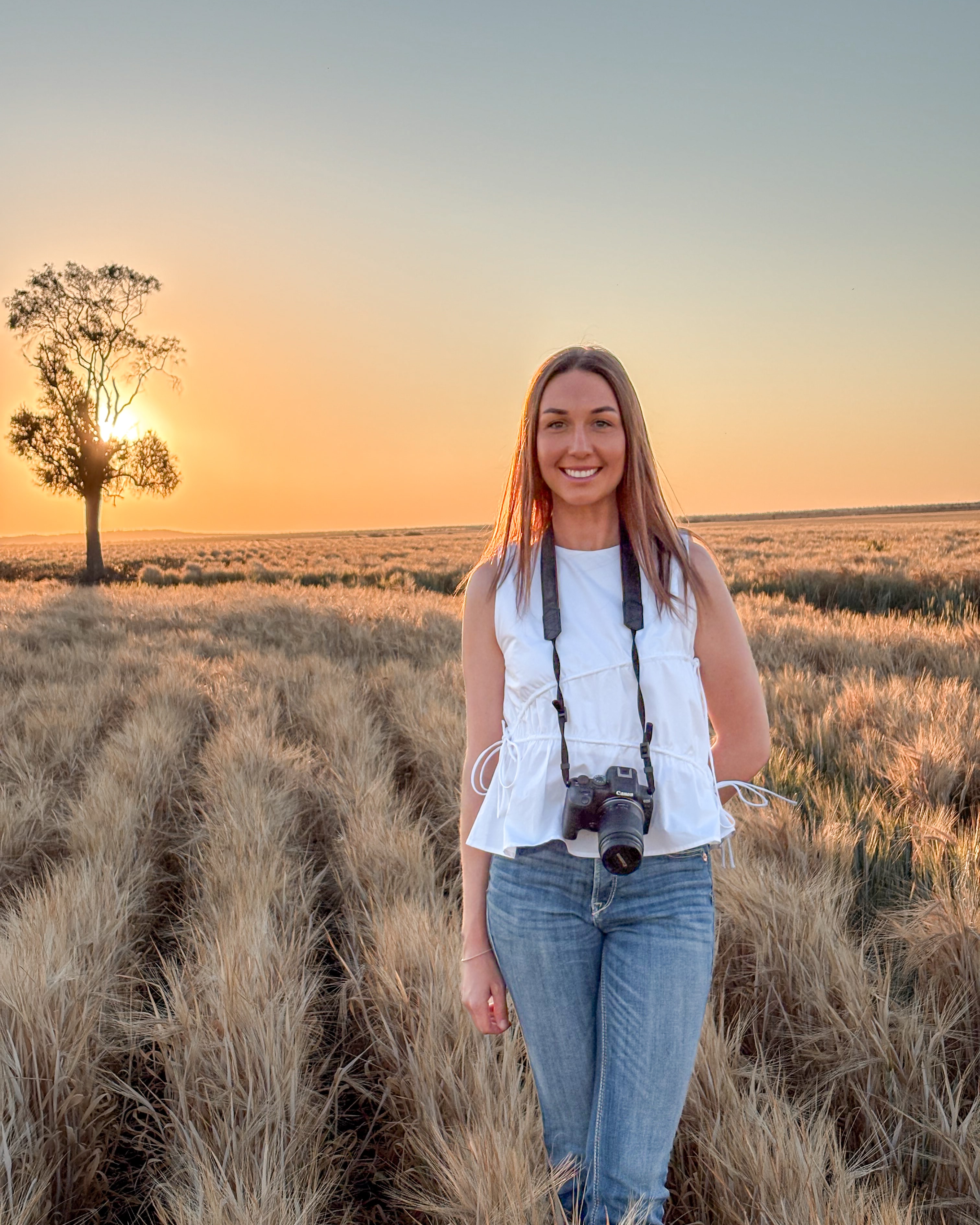 Sarah photographing outdoors in natural countryside light